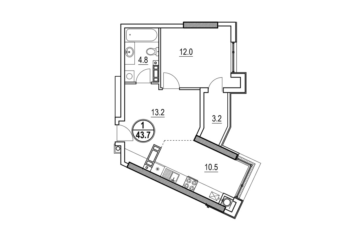 apartament 43.7