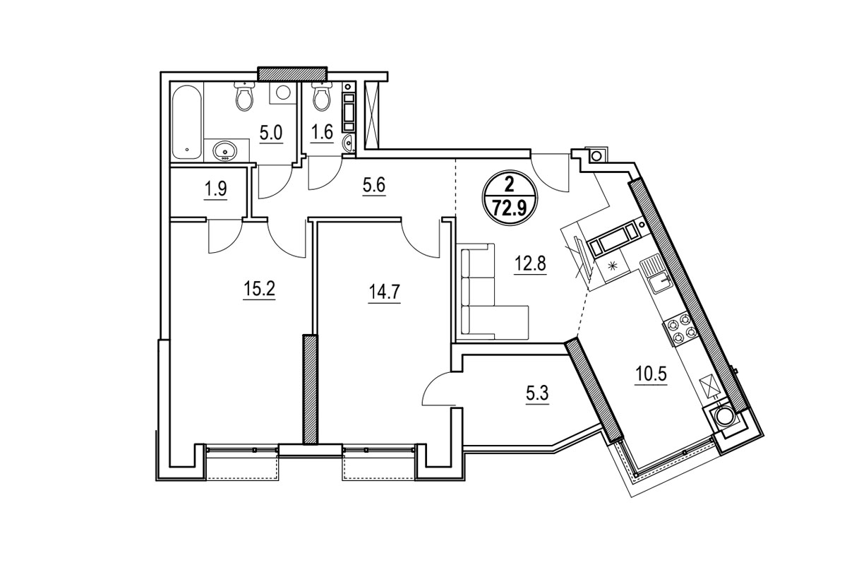 apartament 72.8